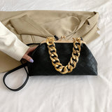 Xajzpa - Shoulder Bags Women 2023 Trend Woven Luxury Designer Handbags Purse Gold Thick Chain Dumpling Clutch Bag Fashion Crossbody Bag