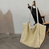 Xajzpa - Canvas Tote Bag for Women Designer Handbag Internal Pocket with Magnetic Buckle Commuter Large Capacity Lady’s Shoulder Bag