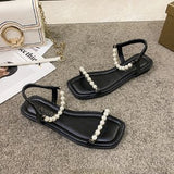 Xajzpa - Women's Sandals Women Casual Ankle Buckle Sandals Rome Shoes Summer Fashion Open Toe Flat Beach Sandals Women