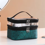 Xajzpa - Double Layer Multifunctional Transparent Cosmetic Bag Ladies Cosmetic Bag Large Capacity Travel Cosmetic Storage Box