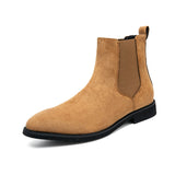 Xajzpa - Chelsea Boots Men  Faux Suede brown Classic Business Casual Versatile British Style Slip-On Fashion Ankle Boots
