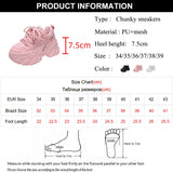 Xajzpa - Women's Pink Chunky Sneakers Breathable Platform Sports Shoes Woman Lace Up Thick Sole Casual Shoes Zapatillas Mujer