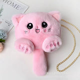 Xajzpa - New Fashion Plush Bag Women Animal Cat Shoulder Bag Girls Cute Fur Mobile Phone Bag Female Purse