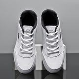 Xajzpa - Leather Men's Sneakers Lightweight Breathable Shoes Men Comfortable Walking White Sneakers Male Lace-up Tennis Causal Shoes