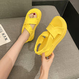 Xajzpa - 2023 Sandals Women New Platform Sandals Summer Women Fashion PU Lightweight Buckle Sandals Platform Heel Sandals Sandalias Mujer