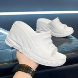 Xajzpa - Women Slippers Platform Wedges Summer Casual Outdoor Beach High Platform Slippers Dress Sandals 2023 Women White Shoes
