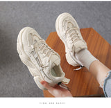 Xajzpa - Sneakers Women Spring Chunky Sneakers New Design Quality Woman Shoes Thick Sole Platform Sneakers Ladies Sport Shoes