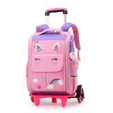 Xajzpa - School Bag Student High Capacity Rolling Backpacks Kids Trolley Wheeled Bag Children Backpack Wheels