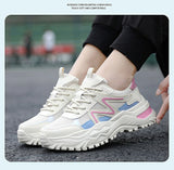 Xajzpa - Women Chunky Sneakers White Vulcanize Shoes Plus Size 35-43 Female Platform Running Sneakers Ladies Black Casual Shoes