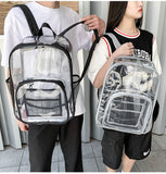 Xajzpa - Transparent PVC Set Bag Waterproof Backpack Unisex Large Capacity Backpack Solid Clear Backpack Couple Fashion Bagback Designer