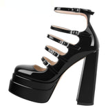 Xajzpa - Women's New Spring and Autumn Casual High Heels Sexy Thick Sole High Heels Mary Jane Shoes Black Platform High Heels