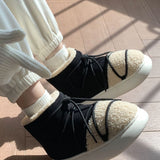 Xajzpa - New Winter Warm Snow Boots 2023 Fur Design Women Short Boots Non-slip Light Comfortable Men Home Slippers High Top Bread Shoes