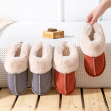 Xajzpa - Men Winter New Cotton Slippers Outdoor Fashion Warm Indoor Bedroom Cotton Plush Shoes Fleece Fluffy Couple Memory