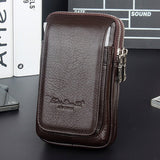 Xajzpa - High Quality Men Genuine Leather Waist Pack Bag Coin Cigarette Purse Pocket Pouch Belt Bum Cell/Mobile Phone Case Fanny Bags