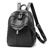Xajzpa - Vintage PU Leather Travel Women Shopping Backpack Student School Bags Large Capacity Schoolbags Women Travel Zipper Rucksack