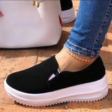 Xajzpa - Women Platform Sneakers Sport Wedges Fashion Ankle Casual Shoes New Flats Running Female Slip On Designer Mujer Footwear