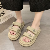 Xajzpa - Slippers for Women 2023 Summer New Fashion New Designer Platform Slippers Female Solid Color Fashion Casual Flip Flops Women