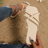 Xajzpa - Summer Solid Color Flat Sandals Popular Open Toe Outdoor Slippers Casual Beach Women's Shoes Plus Size  Zapatos De Mujer Slides