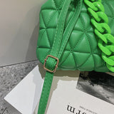 Xajzpa - Thick Chain Luxury Designer Bag Women 2023 Spring Luxury Purse And Handbags Small PU Leather Shoulder Bags Crossbody Bag Woven