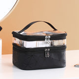 Xajzpa - Double Layer Multifunctional Transparent Cosmetic Bag Ladies Cosmetic Bag Large Capacity Travel Cosmetic Storage Box