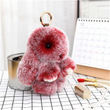 Xajzpa - Car Keychain Accessories Lovers Rabbit Bags Hangings Female Genuine Imitate Bunny Fur Hairball Suit Rabbit Pendant Bunny Gifts