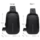 Xajzpa - Men PVC Multifunctional Shoulder Bags Travel Pack Waterproof USB Sling Chest Bag Messenger Crossbody Pack For Male Female Women