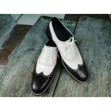 Xajzpa - New Brogue Shoes for Men Mixed Colors Square Toe Black White Spring Autumn Handmade Men's Shoes for Business