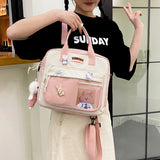 Xajzpa - Kawaii Horizontal Backpack for Teenage Girl Portable Multifunctional Travel Shoulder Bags Female Small Schoolbag Women Backpacks