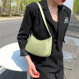 Xajzpa - Trend New Luxury Women&#39;s Fashion Handbags Retro Solid Color PU Leather Shoulder Underarm Bag Casual Women Hobos Handbags