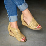 Xajzpa - Women's Summer Sandals Wedges Platform Ladies Clog Sandalias Mujer Shoes Female Zipper PU Peep Toe Fashion Woman