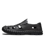 Xajzpa - Men's Sandals Retro Leather Summer Shoes for Men Classics Beach Footwear Fashion Male Sandalias Casual Chaussures