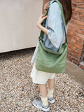 Xajzpa - Canvas Shoulder Bag for Women Hobos Small Messenger Crossbody Bag Casual Korean Style Handbag Purse Vintage Schoolbag
