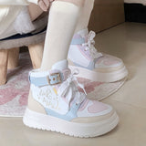 Xajzpa - Macaron Campus Style Lolita Sneakers Are Cute and Sweet All-match Autumn and Winter Thick-soled Height-increasing Shoes