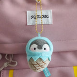 Xajzpa - Cute Penguin Doll Keys Keychain Girls Cartoon Car Keyring Kawaii Women Bag Accessories Creative Cartoon Plush Doll Keychain