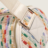 Xajzpa - Canvas Bags Summer Fashion Designer Handbags for Women Girl Casual Rainbow Colors Striped Woven Barrel Shaped Shoulder Bags