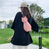 Xajzpa - Cute Pu Cat Dog Bag Women Bag Messenger Bag Wide Shoulder Straps Chest Bag Shoulder Bags Student Storage Bag Little Bag