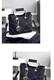 Xajzpa - Luxury Handbags Women PU Leather Bag Geometry Pattern Pendant Handtassen Sweet Ladies Top Hand Bags Hgih Quality