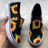 Xajzpa - New Casual Sports Shoes Women's Fashion Round Toe Sunflower Color Loafers Women's Low-top Large Size 43 Running Shoes