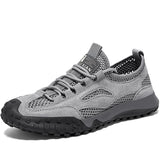 Xajzpa - Men's Outdoor Shoes Fashion Leather Footwear Breathable Summer Mountain Shoe Men Leisure Sport Trekking Chaussure