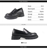 Xajzpa - 2023 Spring Women Loafers Chunky Genuine Leather Vintage Platform Shoes High Heels Ladies Casual Shoes British Style