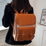 Xajzpa - High Quality PU Leather Backpacks For Women Luxury Designer Fashion Girls School Bags Large Casual Travel One Shoulder Backpack