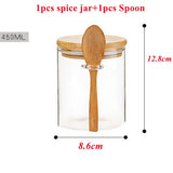 Xajzpa - 1/3pcs Set Glasses Storage Jar Candy Cookies Tea Coffee Beans Organizer Bottle Wood Lid Container Spices Food Cereal Snack Jars