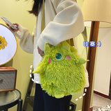 Xajzpa - New Fashion Plush Bag Women Animal Cat Shoulder Bag Girls Cute Fur Mobile Phone Bag Female Purse