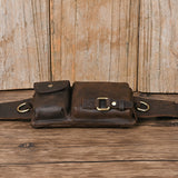 Xajzpa - Men Waist Belt Bag Fanny Pack Purse Genuine Leather Cross body Shouder Travel Male Real Cowhide Hip Bum Waist Pack Bags