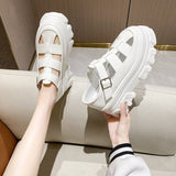 Xajzpa - 2023 New Summer Women's Round Toe Platform High Heel Sandals Woman Wedges Heels Fashion Buckle Casual Shoes Comfortable Sandals