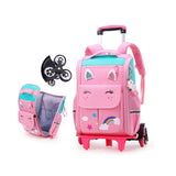 Xajzpa - School Bag Student High Capacity Rolling Backpacks Kids Trolley Wheeled Bag Children Backpack Wheels