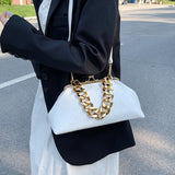 Xajzpa - Shoulder Bags Women 2023 Trend Woven Luxury Designer Handbags Purse Gold Thick Chain Dumpling Clutch Bag Fashion Crossbody Bag