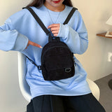 Xajzpa - Corduroy Mini Women&#39;s Backpacks Female Bag Phone Purse Pouch Rucksack For Teen Girls Fashion Casual Small Shoulder Bags 2023