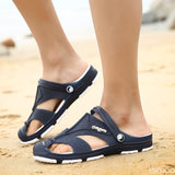 Xajzpa - Summer Men's Slippers 8 Slip-On Garden Shoes Breathable Man Sandals Plus Size Male Beach Shoes Flip Flops Quick Dry