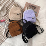 Xajzpa - Corduroy Mini Women's Backpacks Female Bag Phone Purse Pouch Rucksack For Teen Girls Fashion Casual Small Shoulder Bags 2023